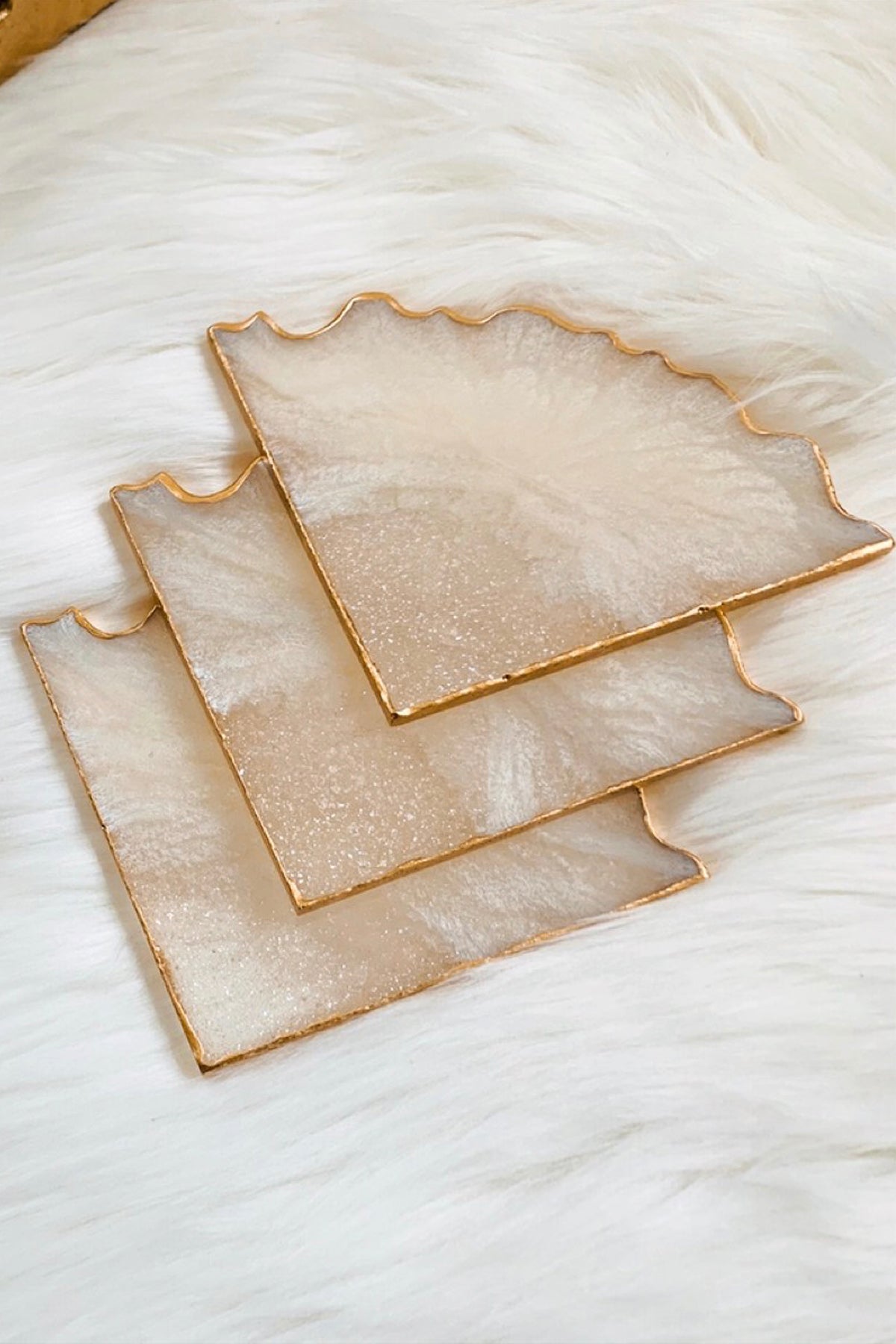 Pearl Quartz Coaster Set - ShopAuthentique