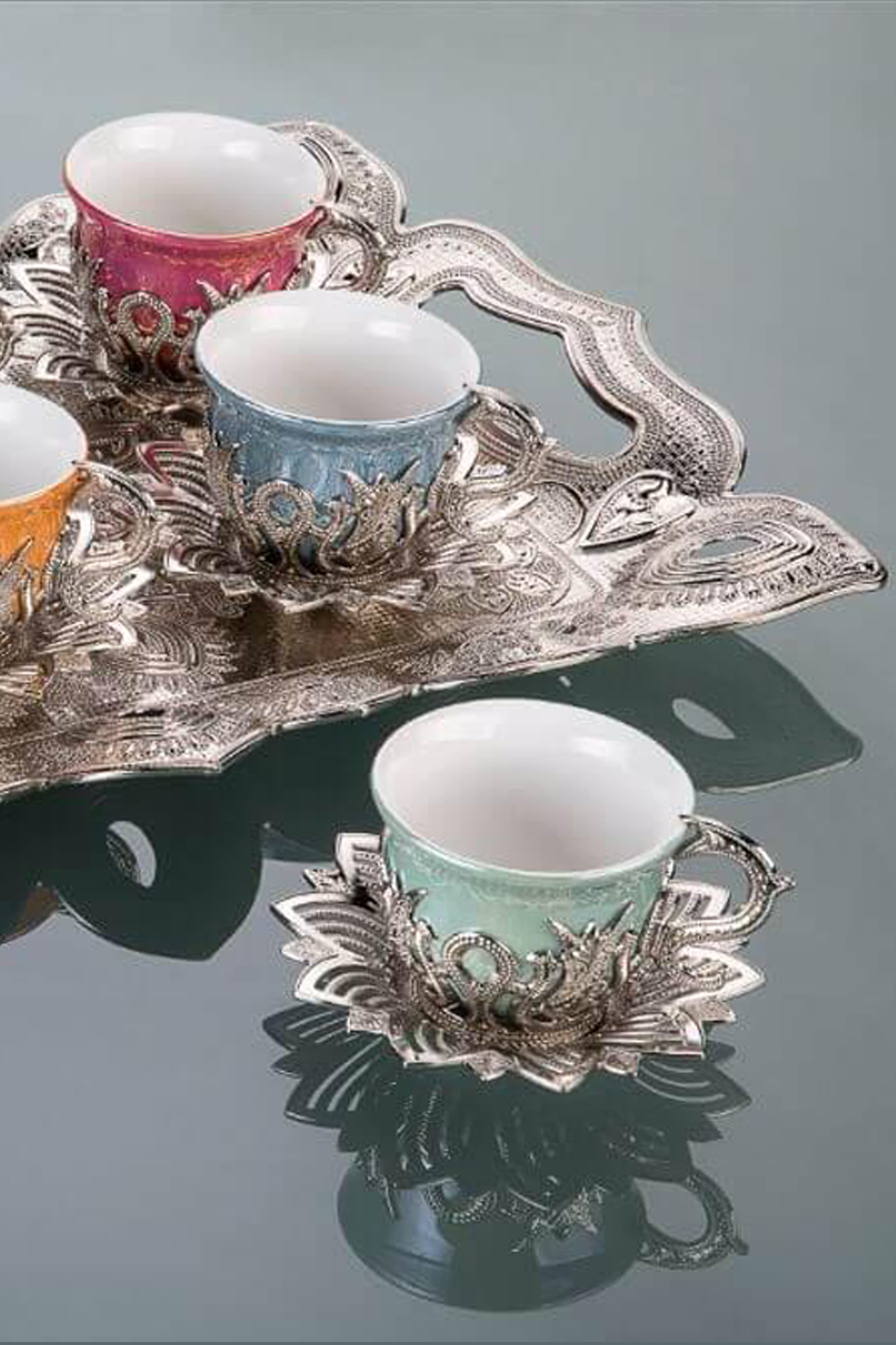 Silver Turkish Tea Set - ShopAuthentique