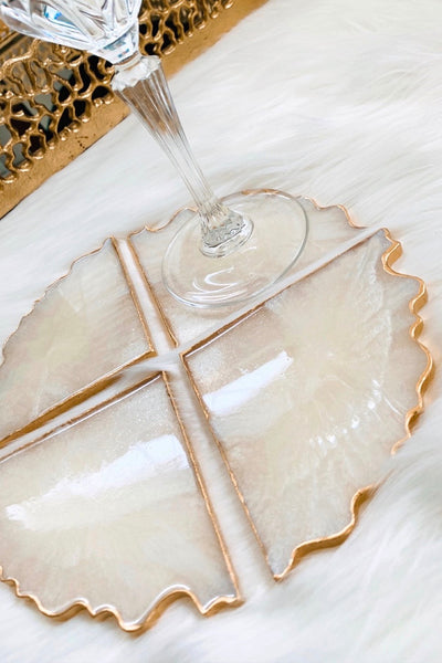 Pearl Quartz Coaster Set - ShopAuthentique