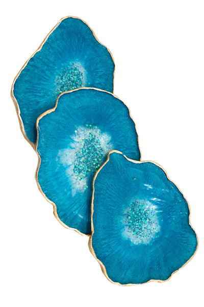 Aqua Aura Quartz Coasters - ShopAuthentique