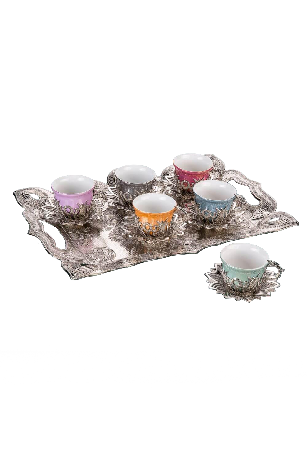 Silver Turkish Tea Set - ShopAuthentique
