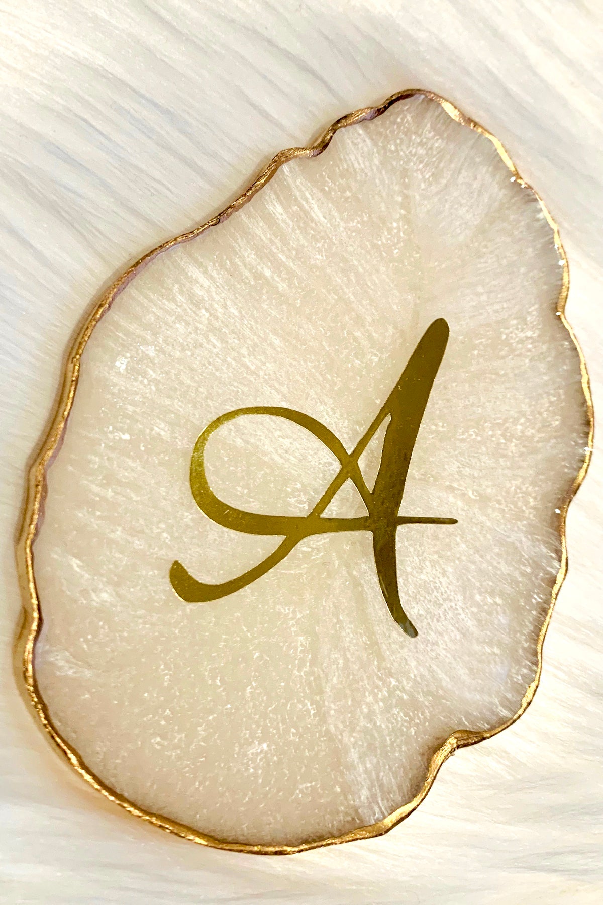 Personalized Coaster - Pearl White - ShopAuthentique