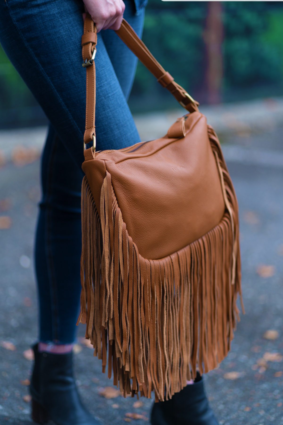 Boho Fringe Crossbody Tan