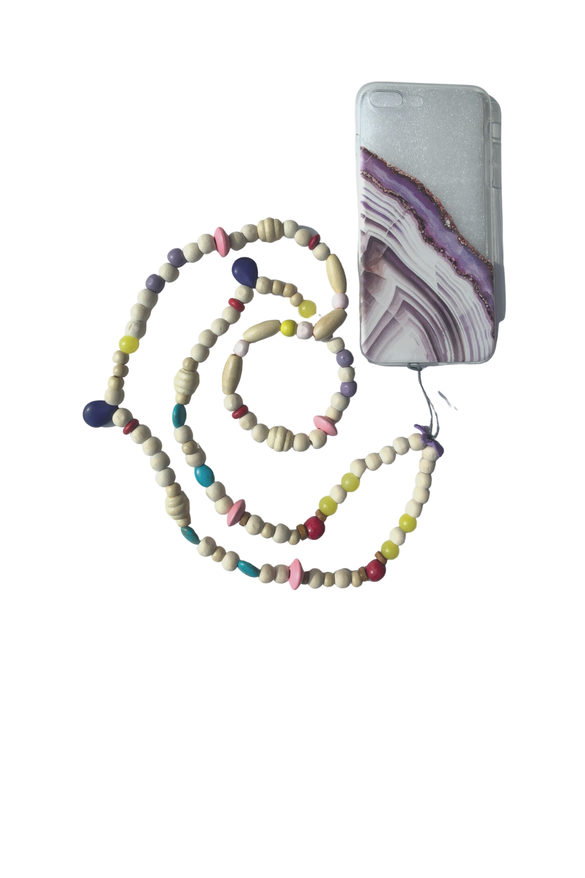 Marble Phone Necklace with iPhone Case