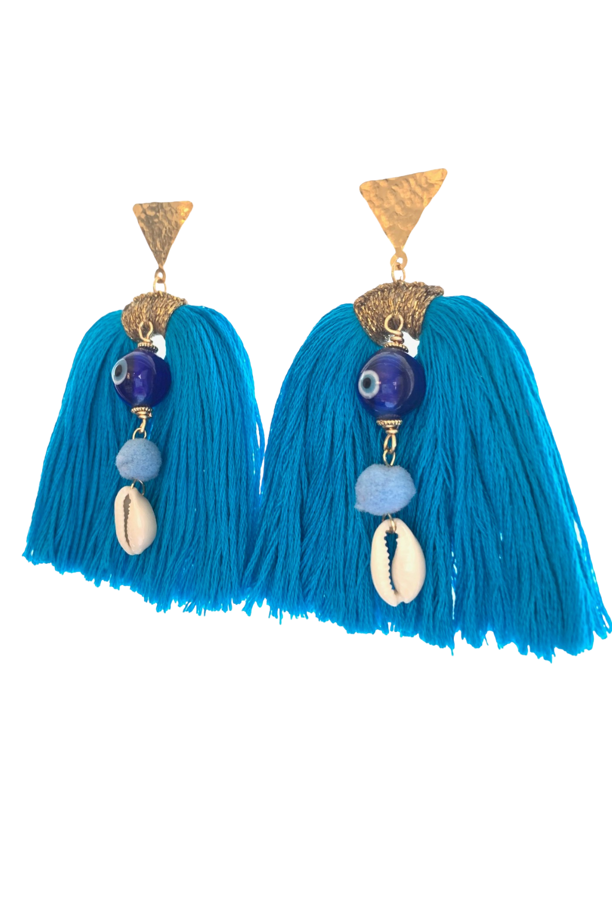 Sky Blue Tassle Earrings