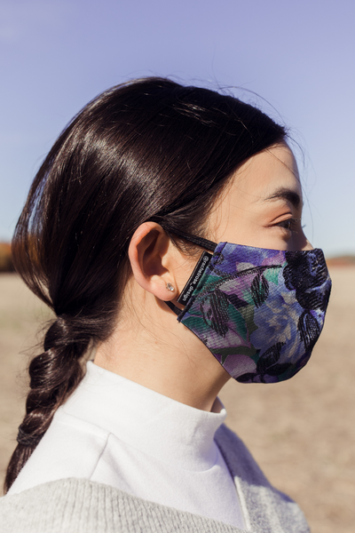 Blue Foral Mask