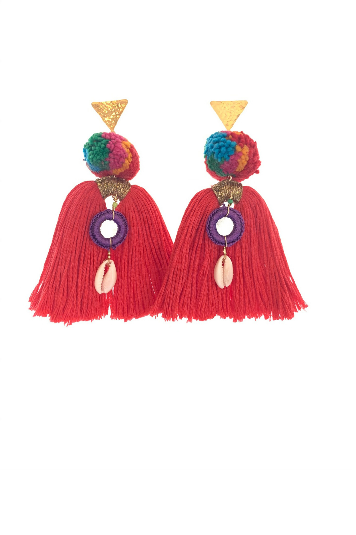 Coral Tassle Earrings