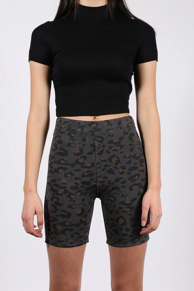 The "SLATE LEOPARD" Biker Short