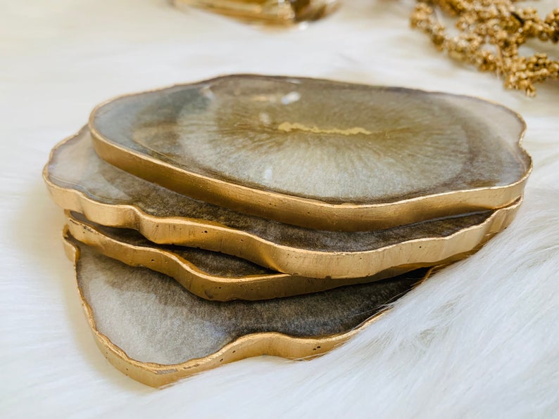 Pearl Gold Agate Coaster - ShopAuthentique