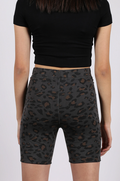 The "SLATE LEOPARD" Biker Short