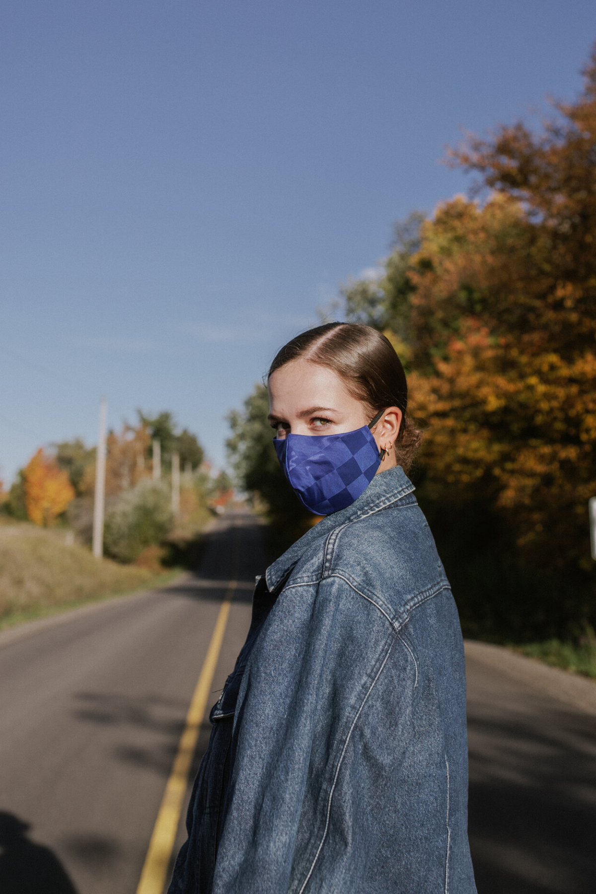 Blue Checkered Mask