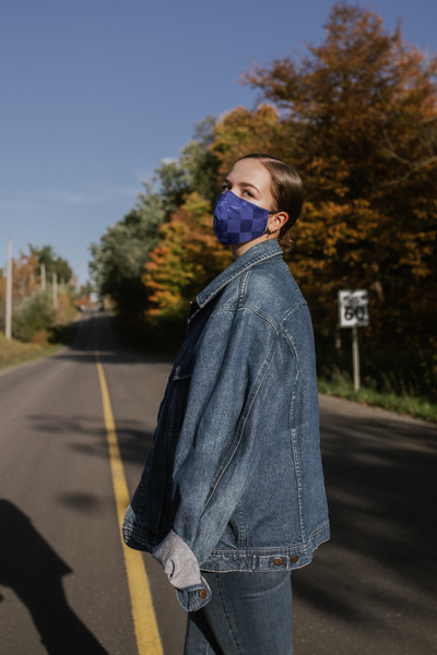 Blue Checkered Mask