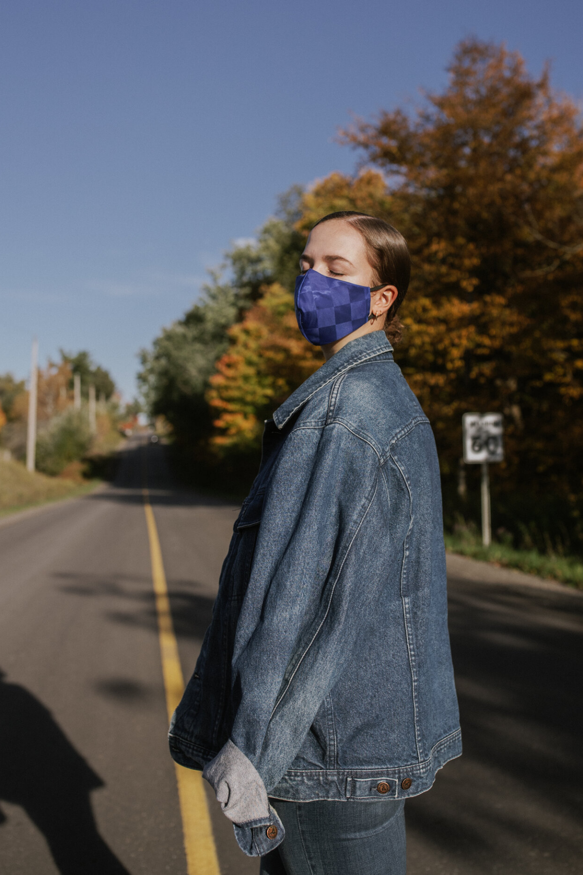 Blue Checkered Mask