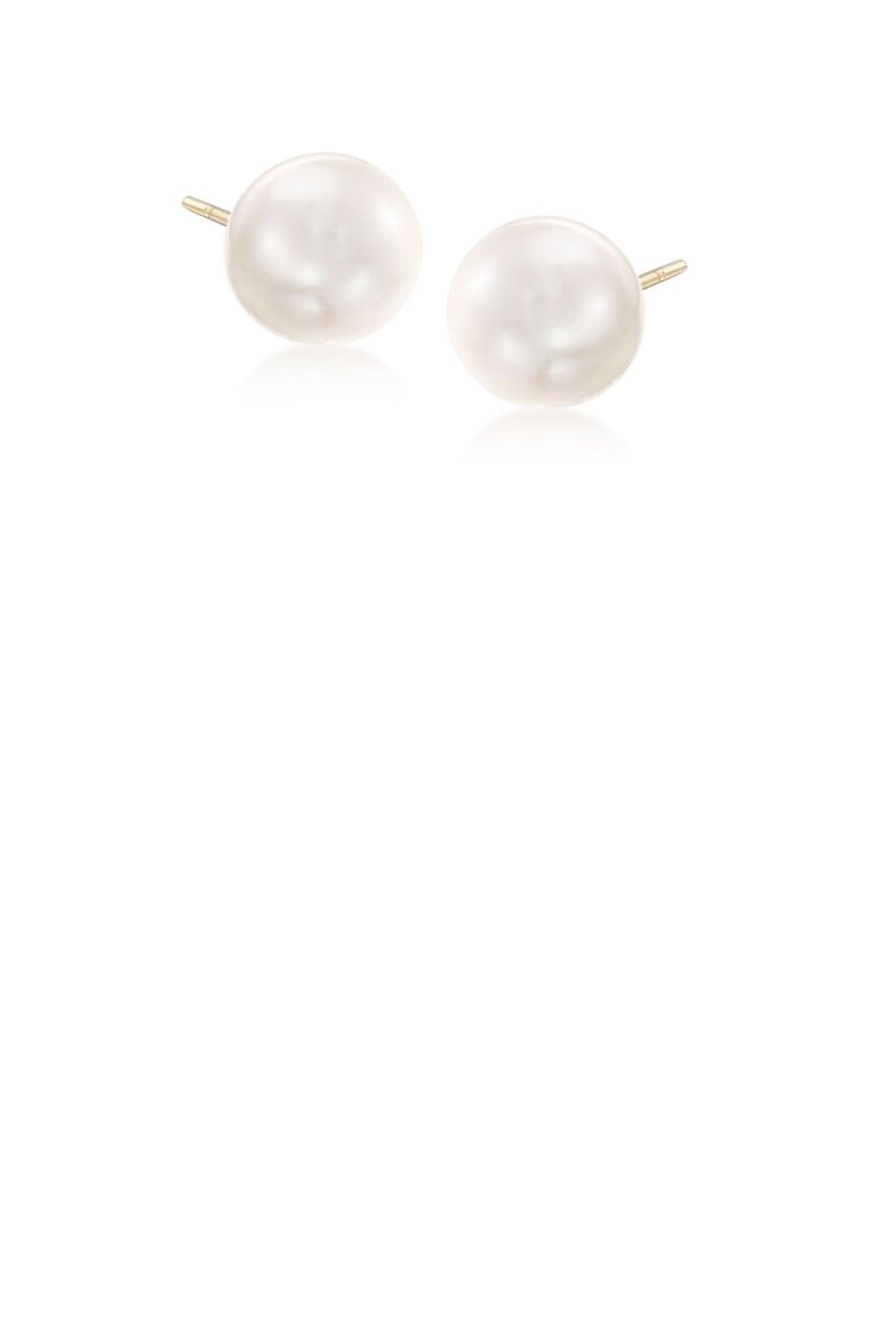 8mm White Pearl Studs - ShopAuthentique