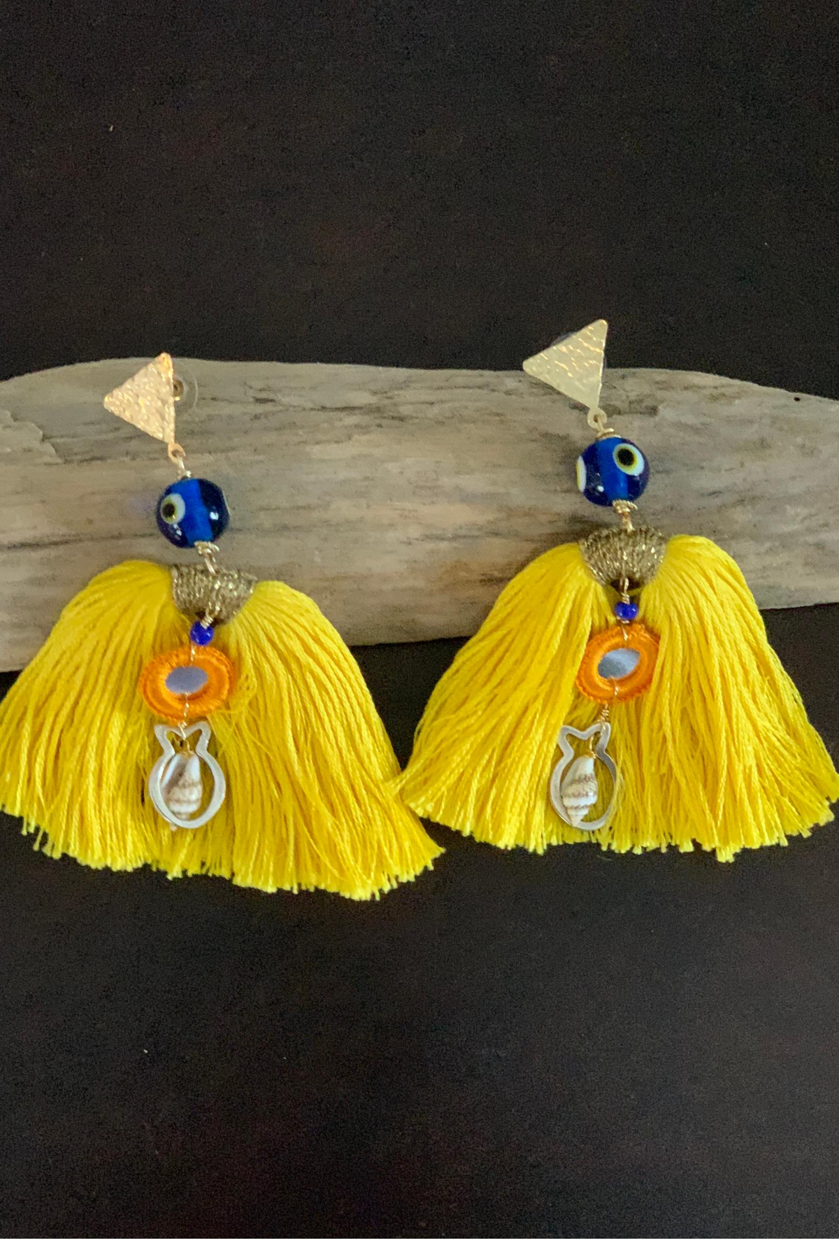 Yellow Tassle Earrings