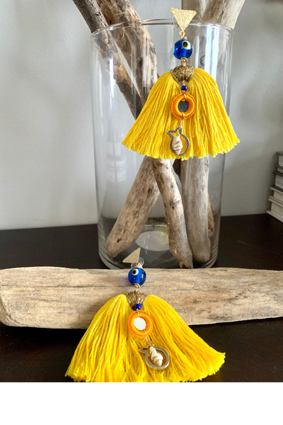 Yellow Tassle Earrings