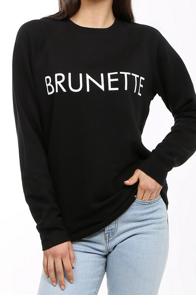 The "BRUNETTE" Classic Crew Neck Sweatshirt | Black