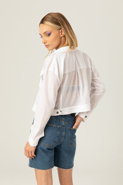 The Light Jacket | Sheer White Printed