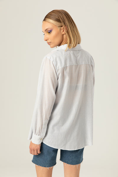 The Light Shirt | Sheer blue printed