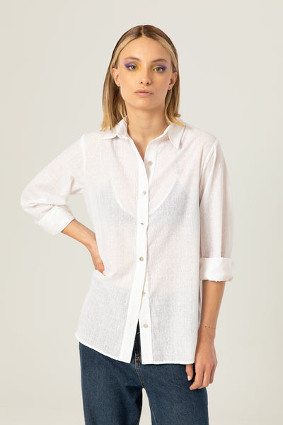 The Light Shirt | Sheer White Printed