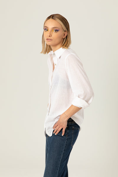 The Light Shirt | Sheer White Printed