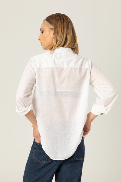 The Light Shirt | Sheer White Printed