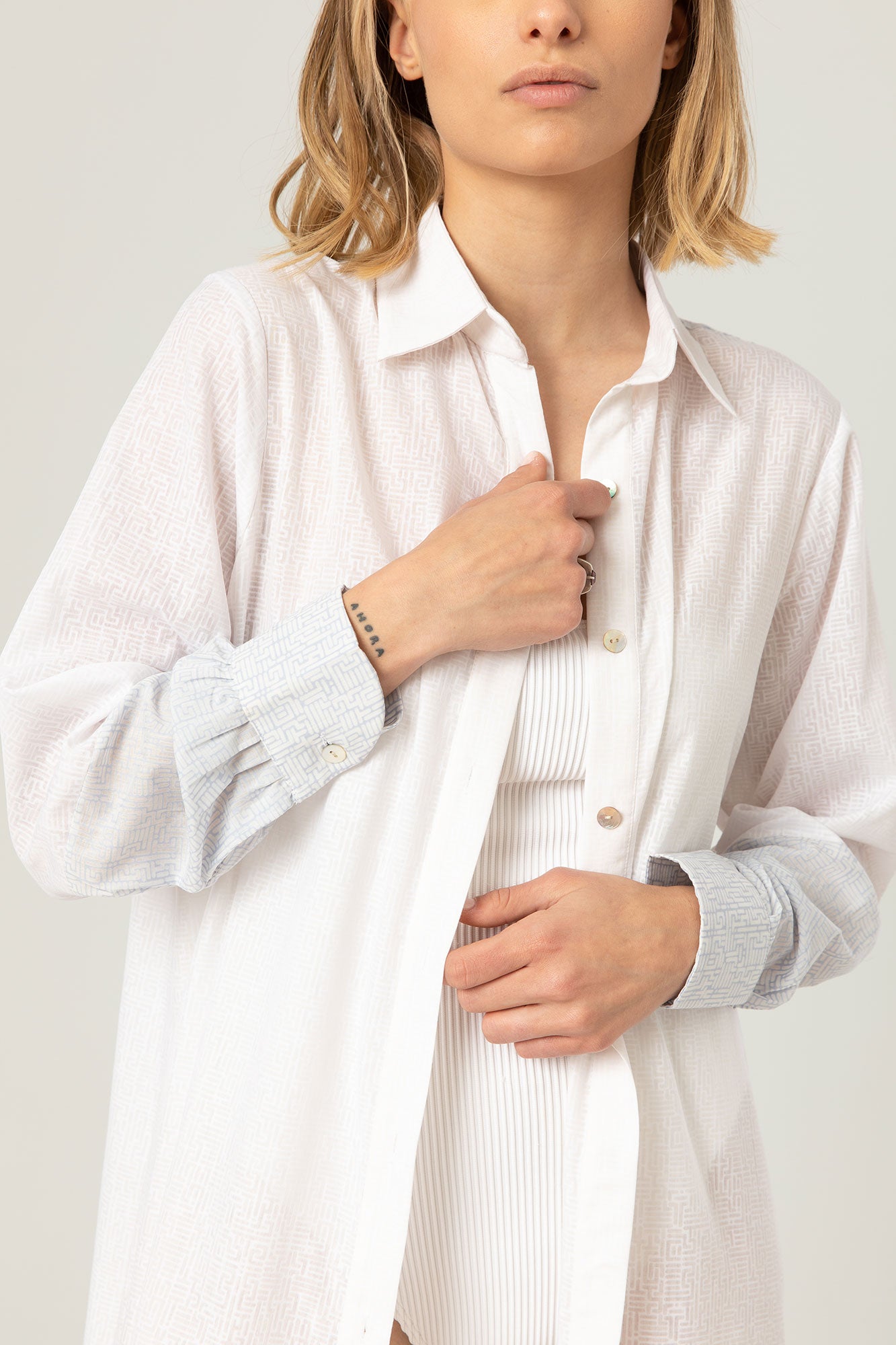 The Light Shirt Dress | Sheer White