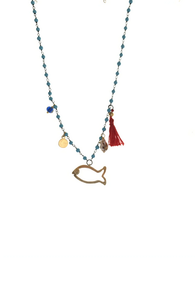 Fish turquoise necklace