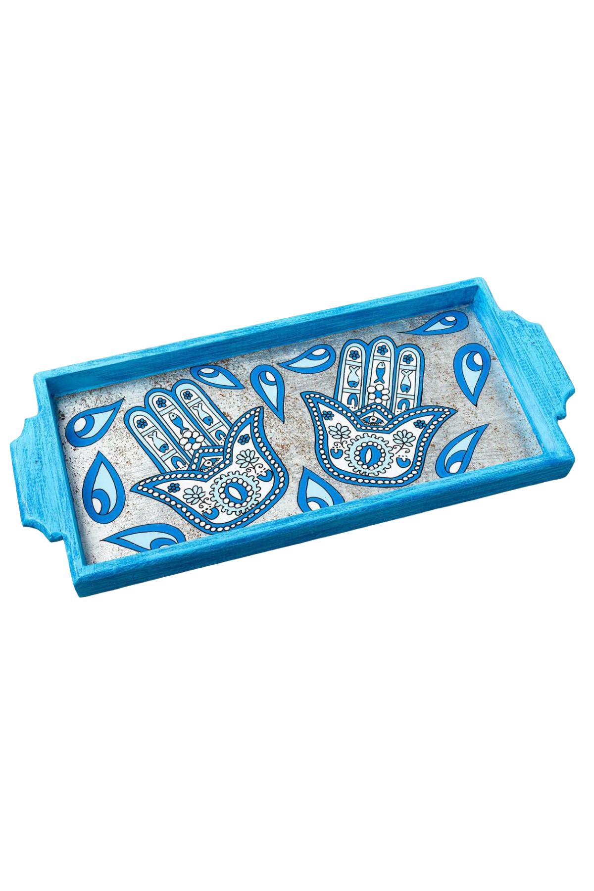 Blue Oriental Hamsa Dish