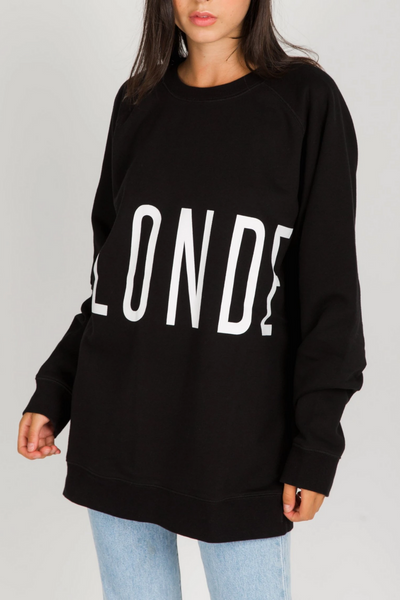 The "BLONDE" Big Sister Crew Neck Sweatshirt | Black