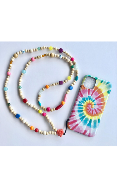 Colorful Phone Necklace with Tie Dye iPhone 11 Case