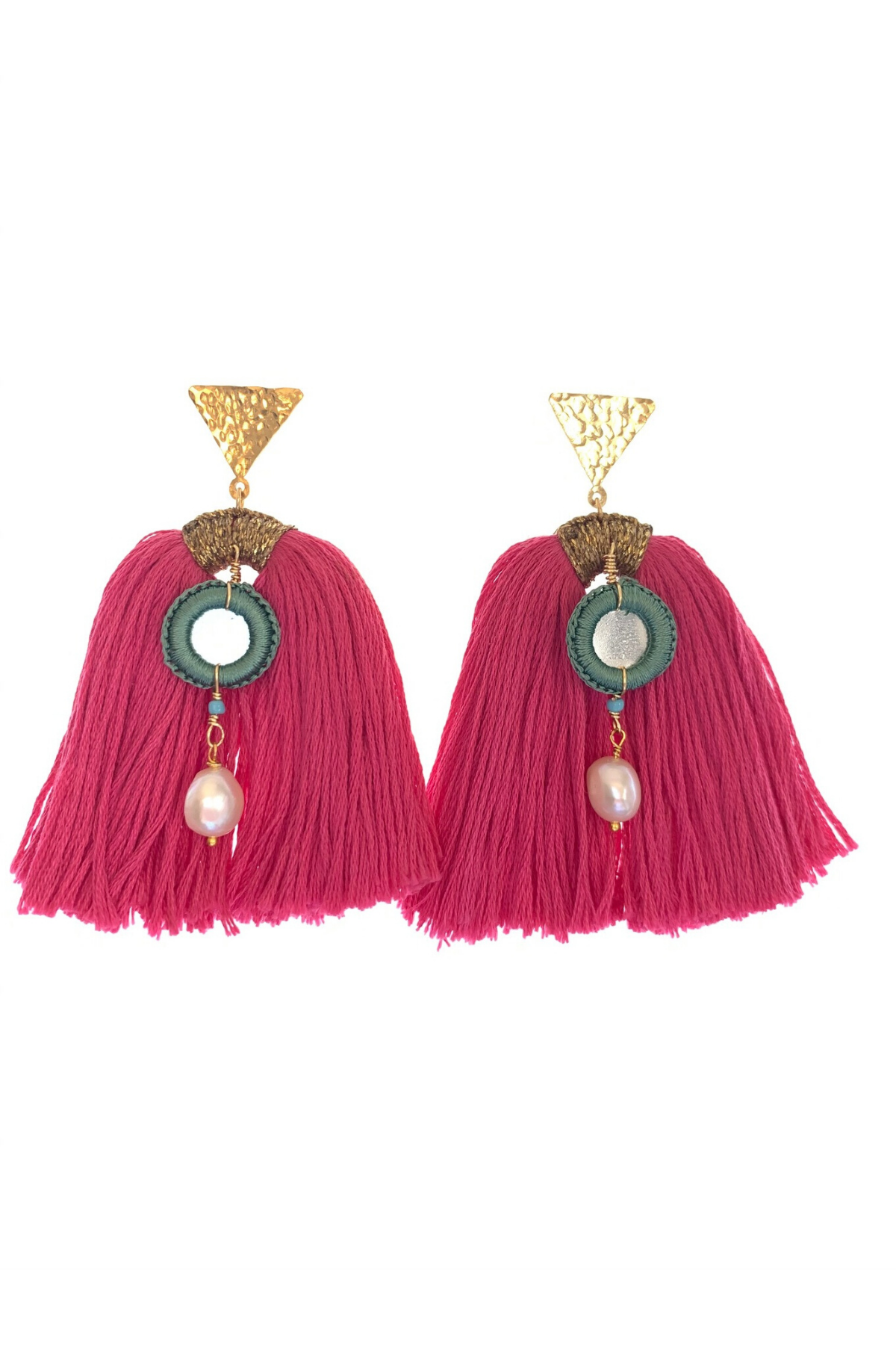 Pink Tassle Earrings