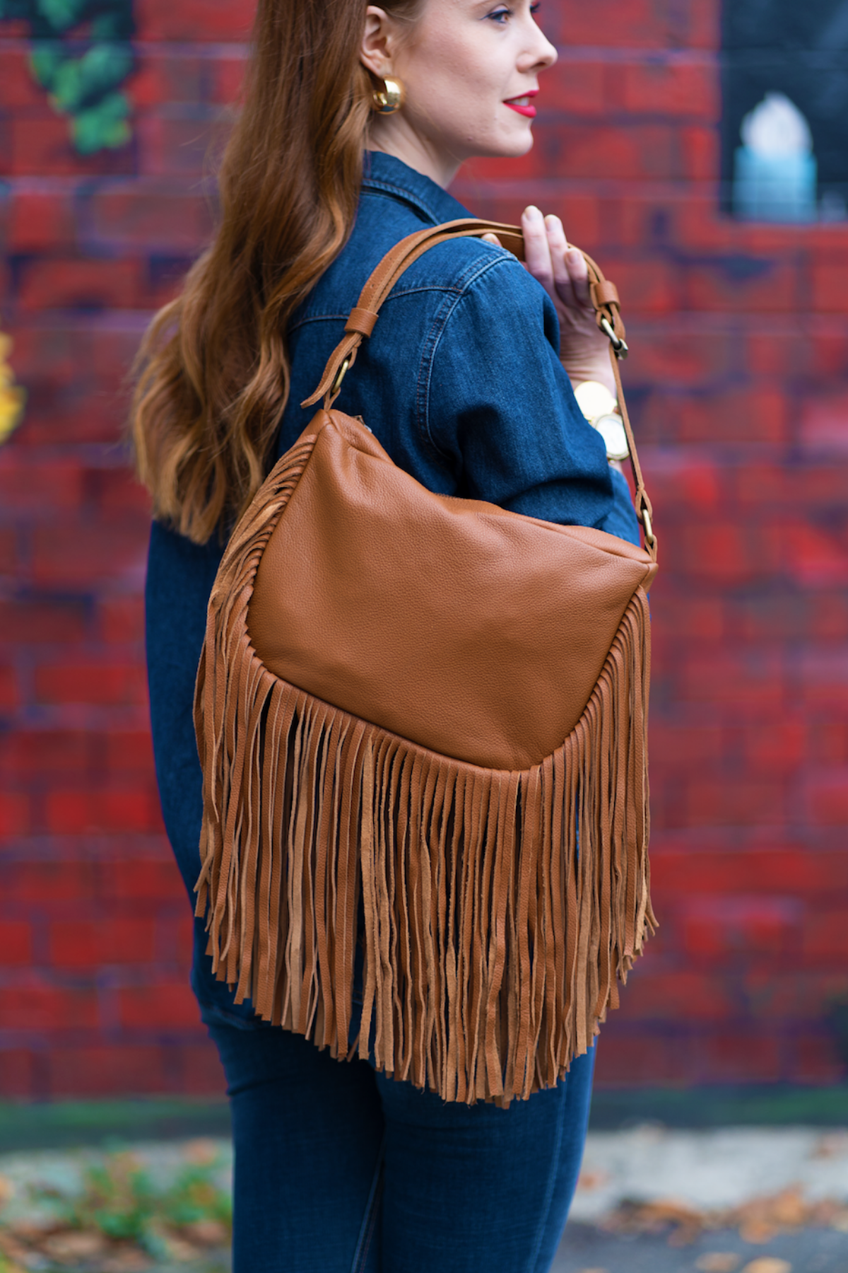 Boho Fringe Crossbody Tan