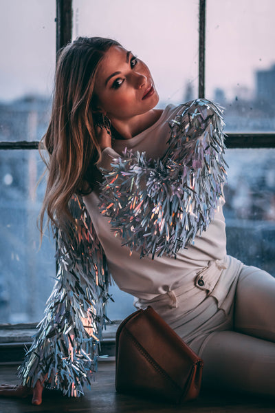 White Confetti Sweater - ShopAuthentique