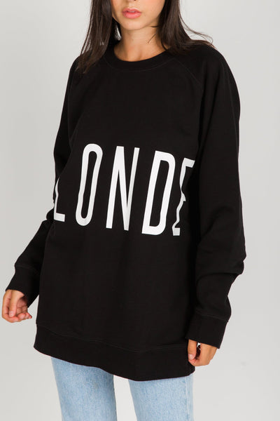 The "BLONDE" Big Sister Crew Neck Sweatshirt | Black