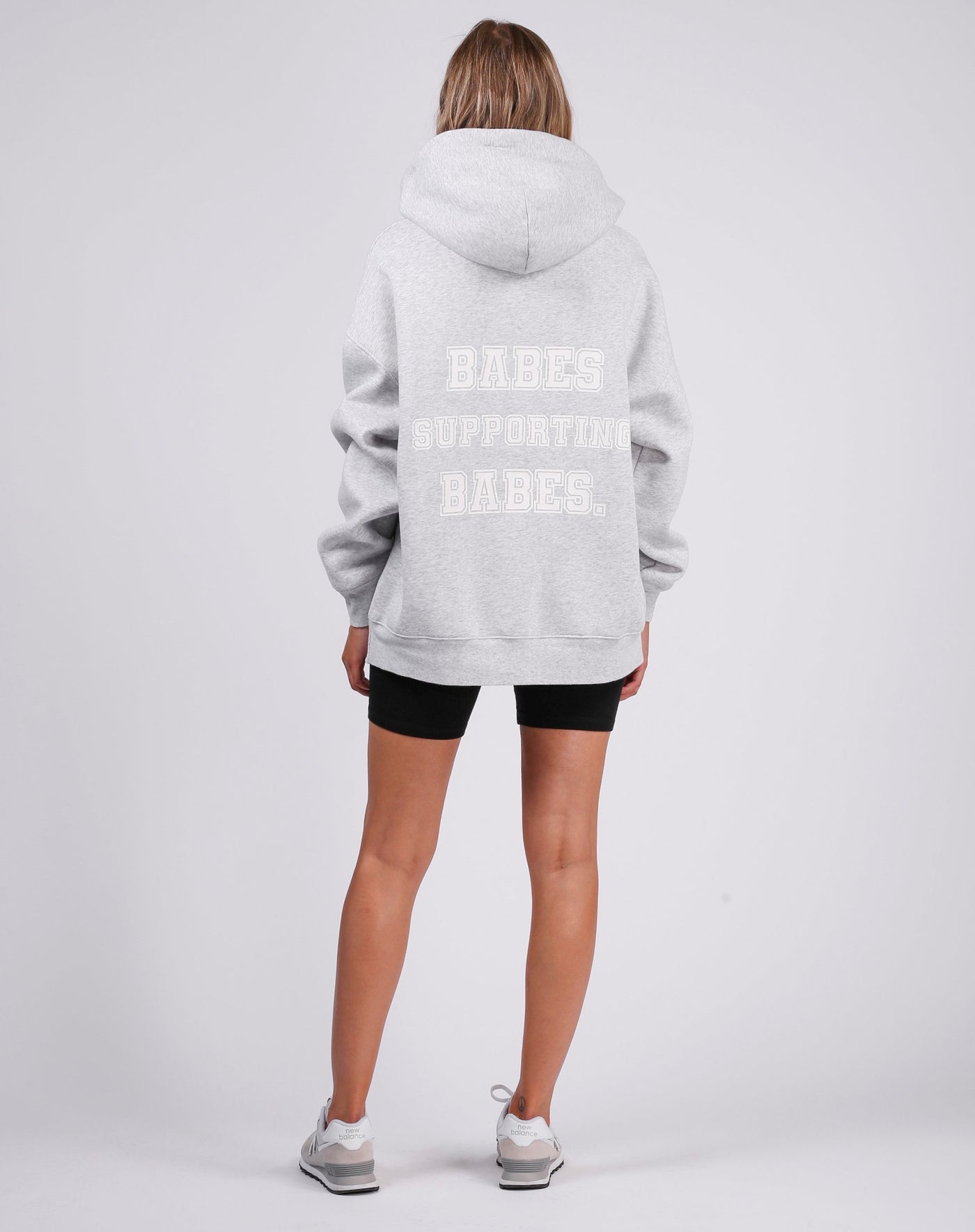 The "BABES SUPPORTING BABES" Big Sister Hoodie | Pebble Grey