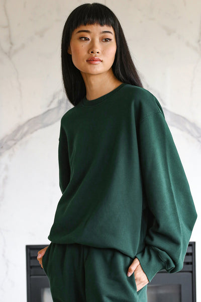 The "BEST FRIEND" Crew Neck Sweatshirt | Evergreen