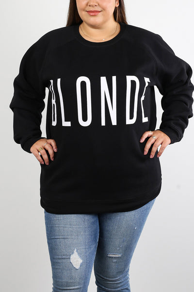 The "BLONDE" Big Sister Crew Neck Sweatshirt | Black