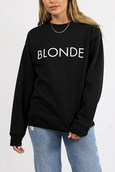 The "BLONDE" Classic Crew Neck Sweatshirt | Black