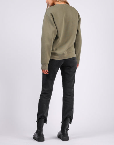 The "BLONDE" Classic Crew Neck Sweatshirt | Olive