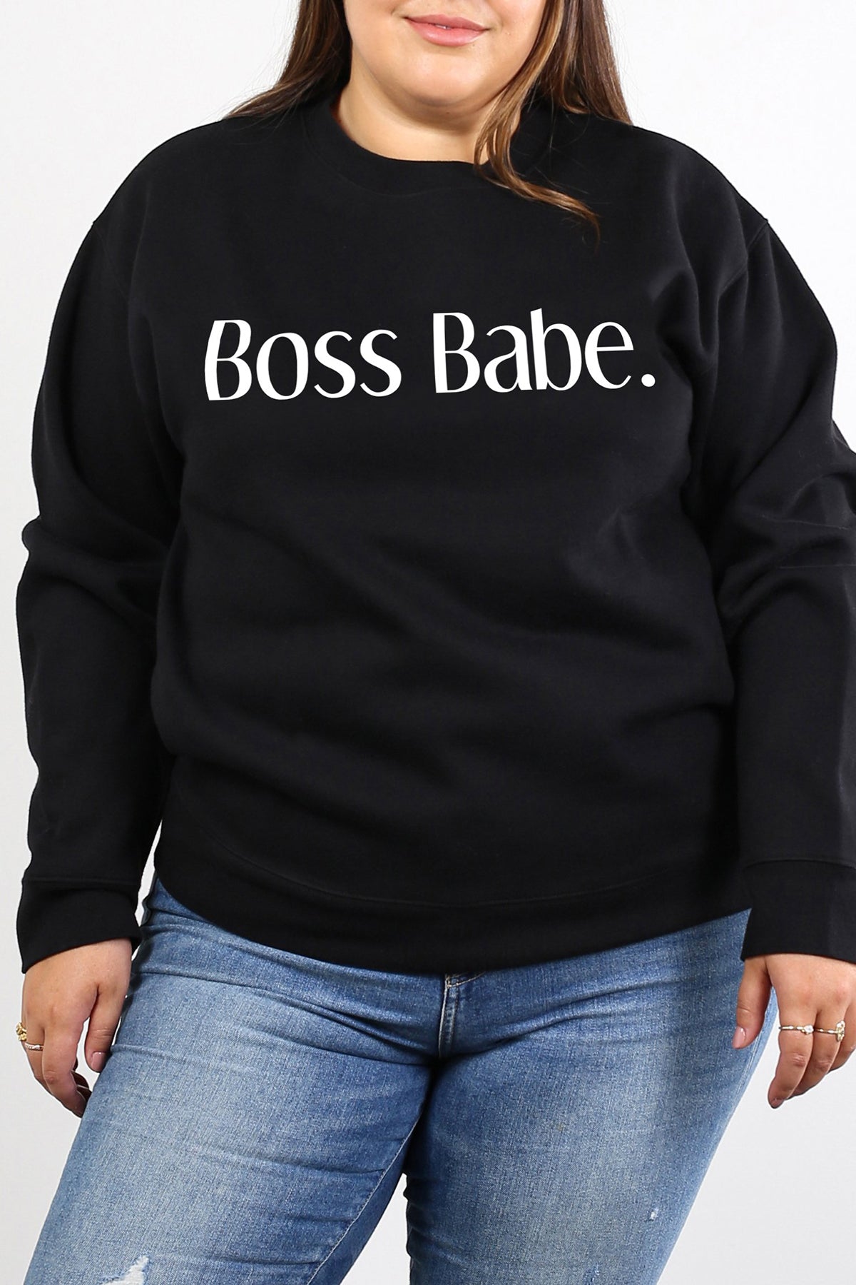 The "BOSS BABE" Classic Crew Neck Sweatshirt | Black