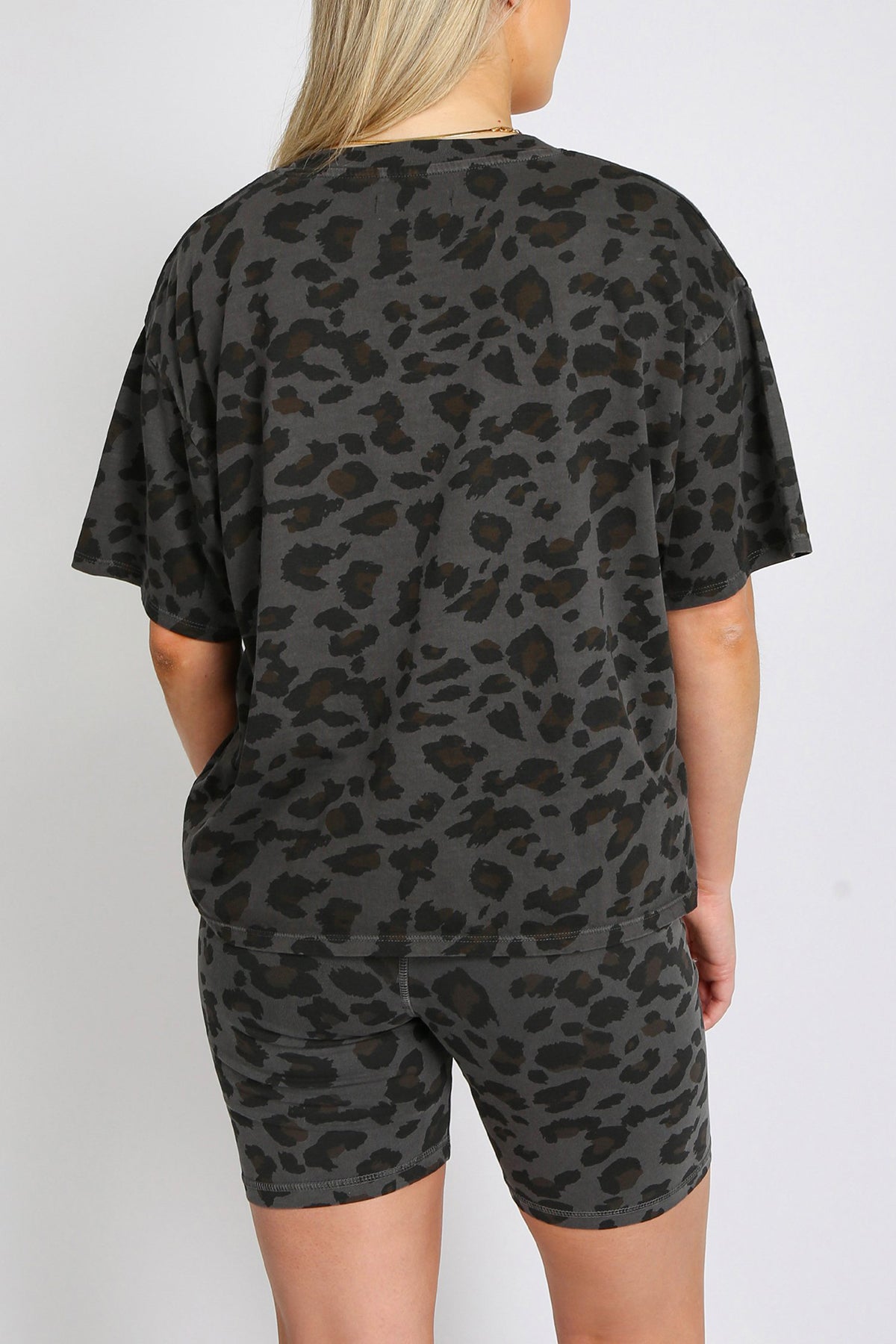 The "LEOPARD" Boxy Crew Neck Tee | Slate