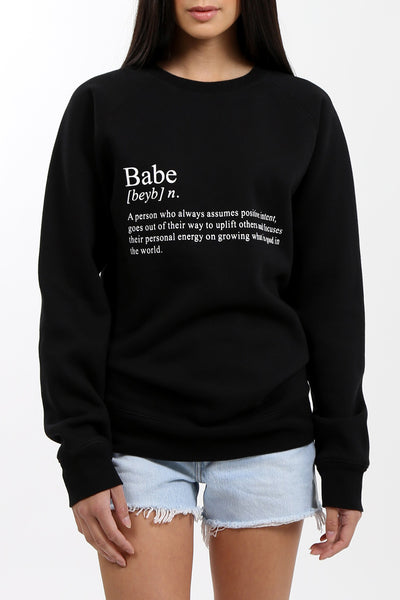 The "DEFINITION OF A BABE" Classic Crew Neck Sweatshirt | Black