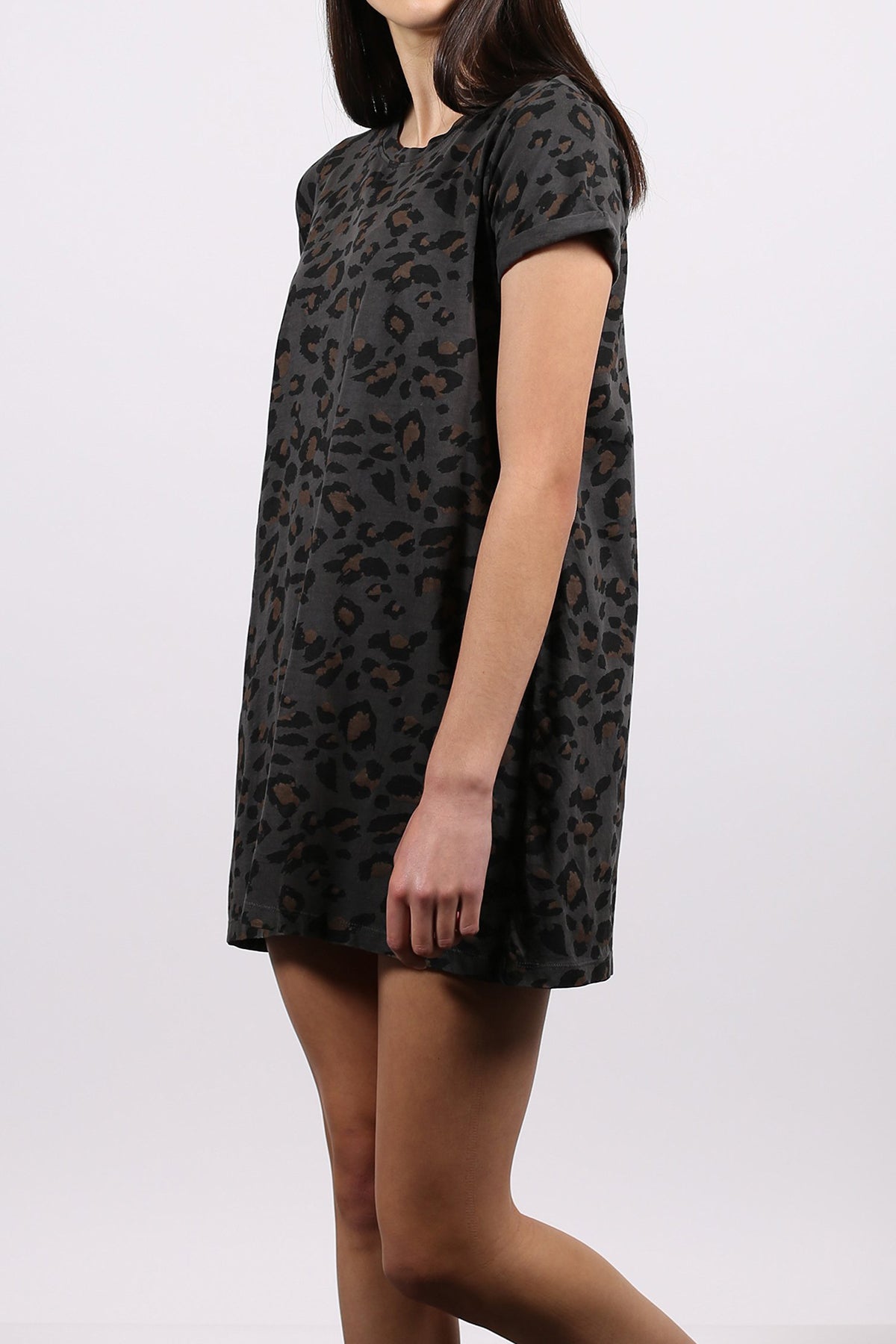 The "LEOPARD" Tee Dress | Slate