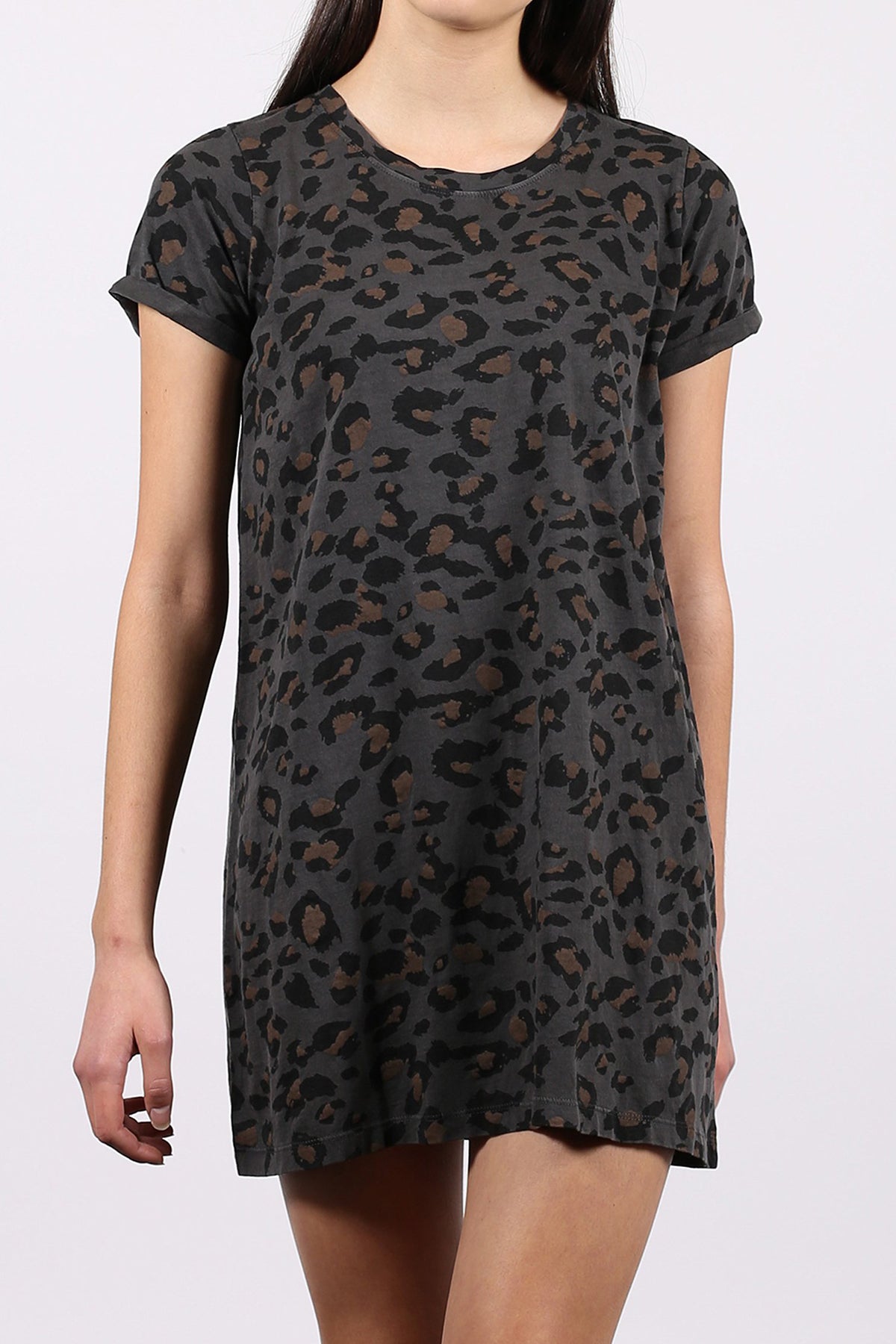 The "LEOPARD" Tee Dress | Slate