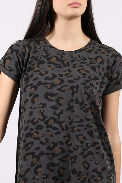 The "LEOPARD" Tee Dress | Slate