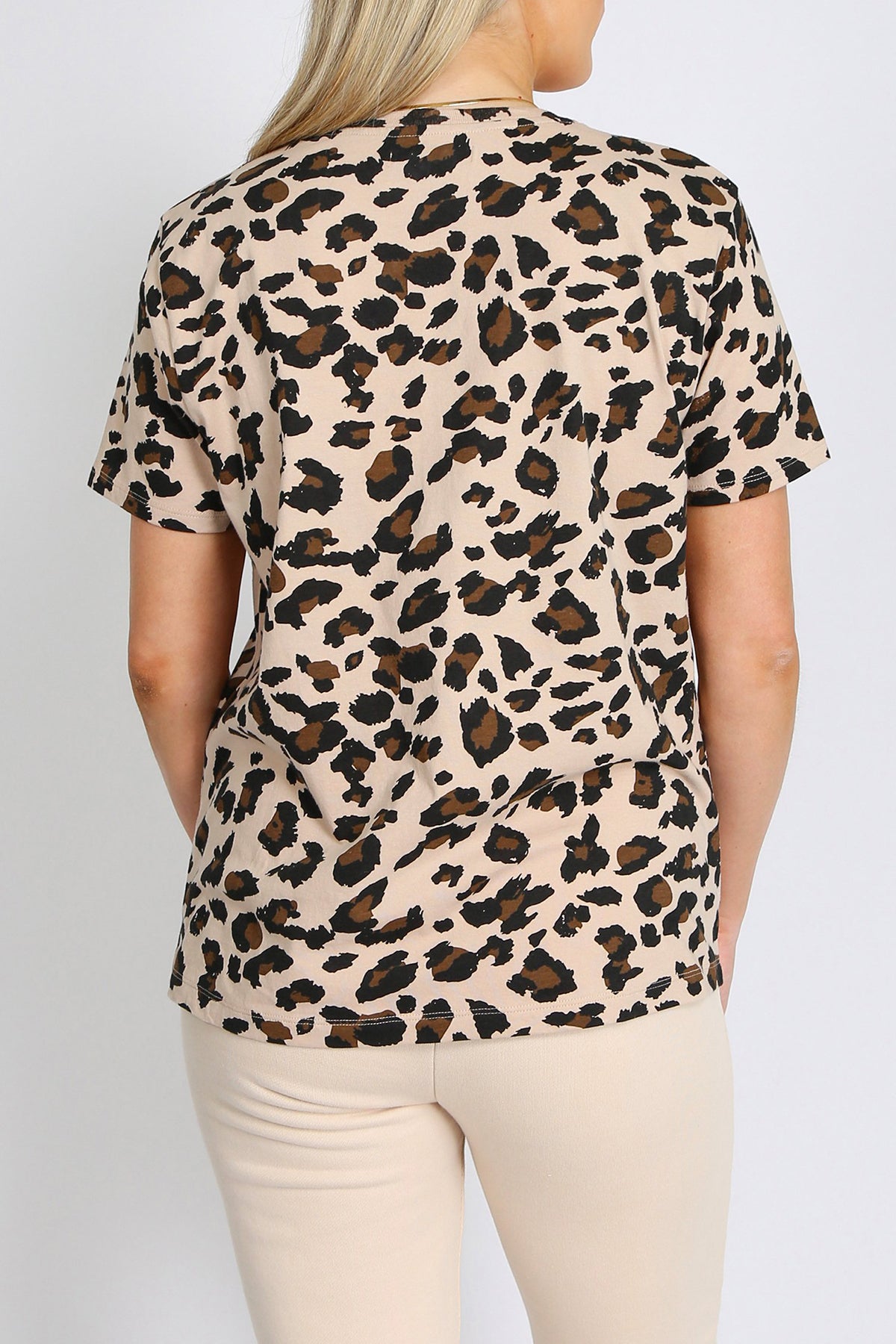 The "LEOPARD" Classic Crew Neck Tee | Tan