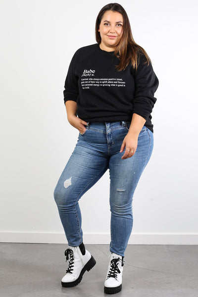 The "DEFINITION OF A BABE" Classic Crew Neck Sweatshirt | Black