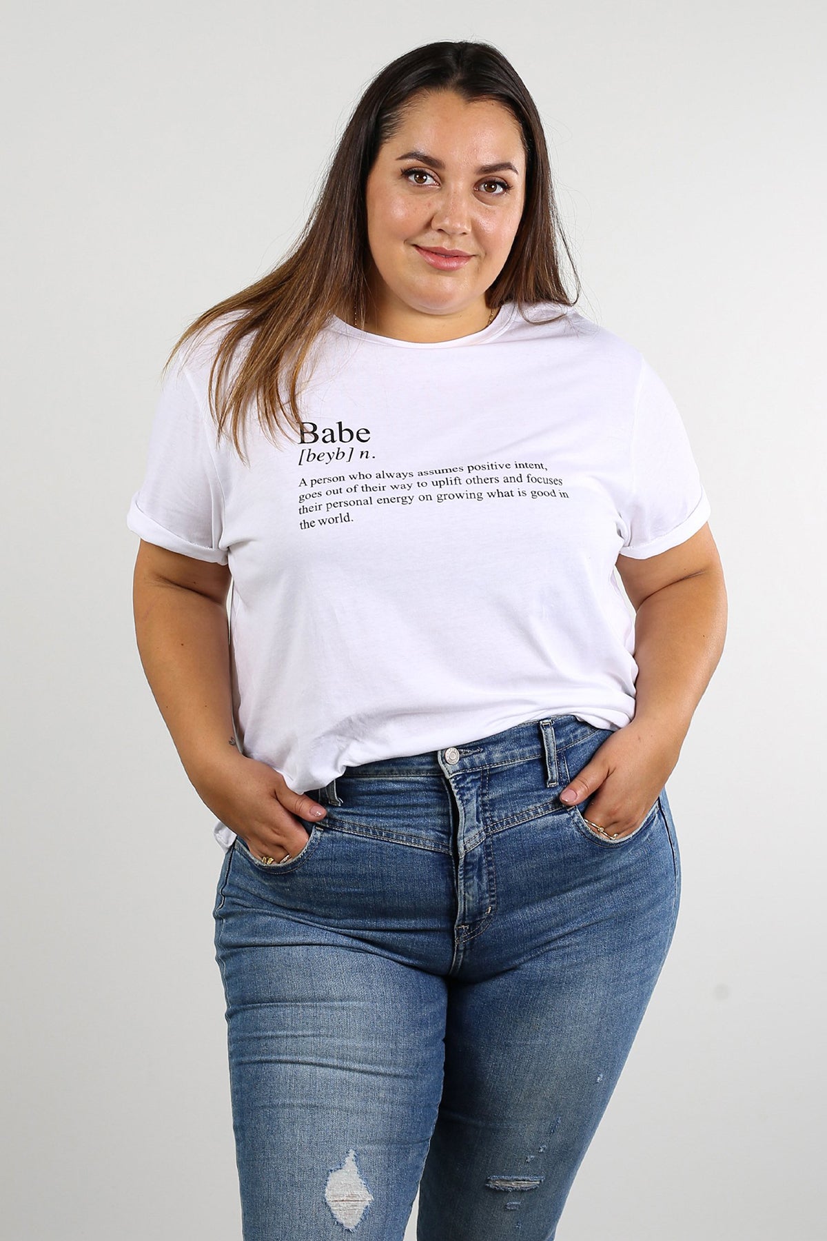 The "DEFINITION OF A BABE" Classic Crew Neck Tee | White