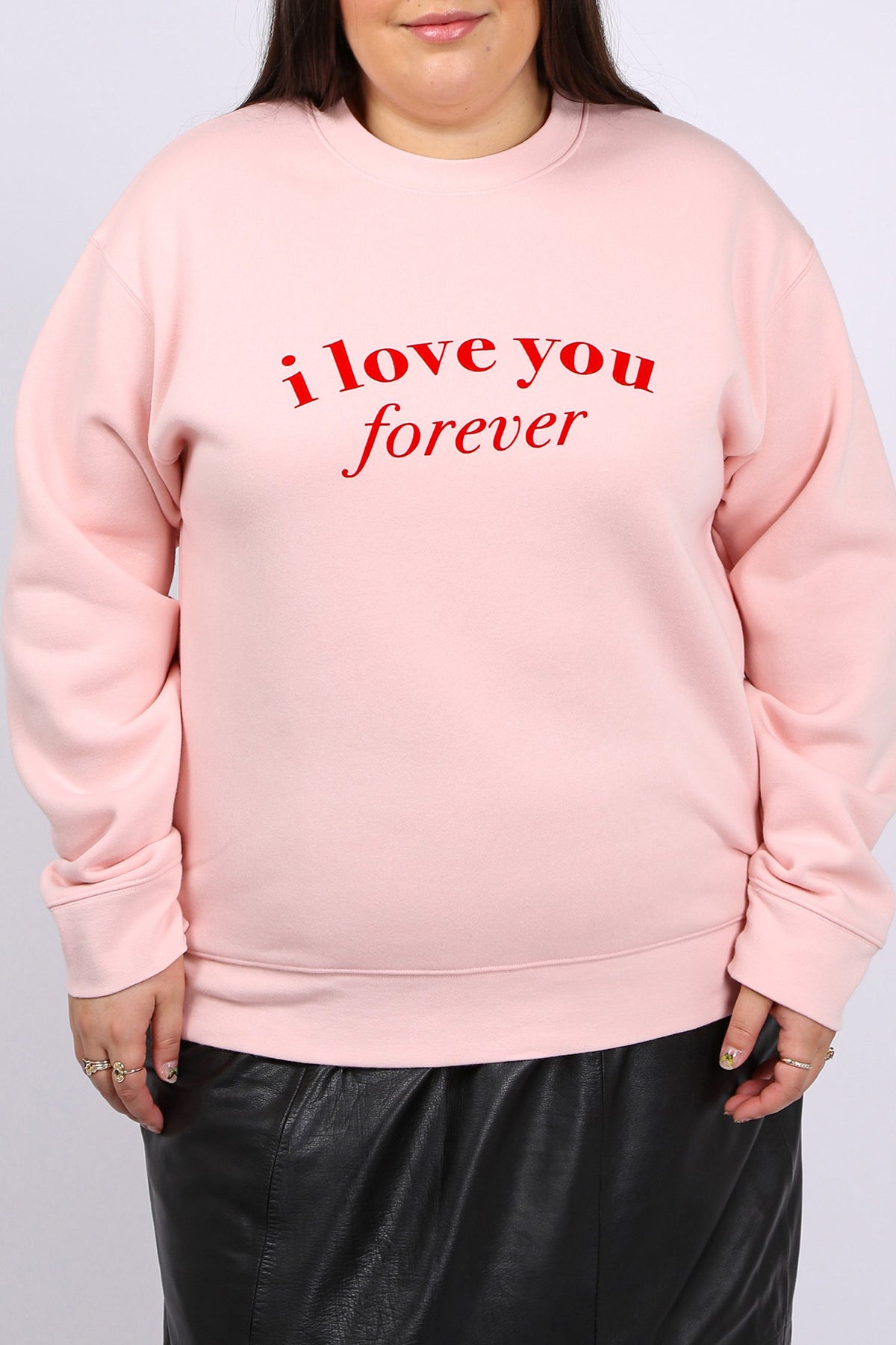 The "I LOVE YOU" Classic Crew Neck Sweatshirt | Cotton Candy